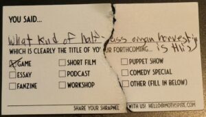 "What kind of half-assed organ harvesting is this?"